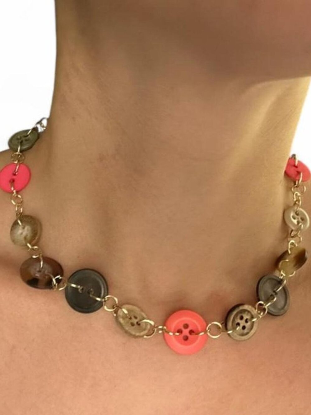Handmade Vintage Button Necklace